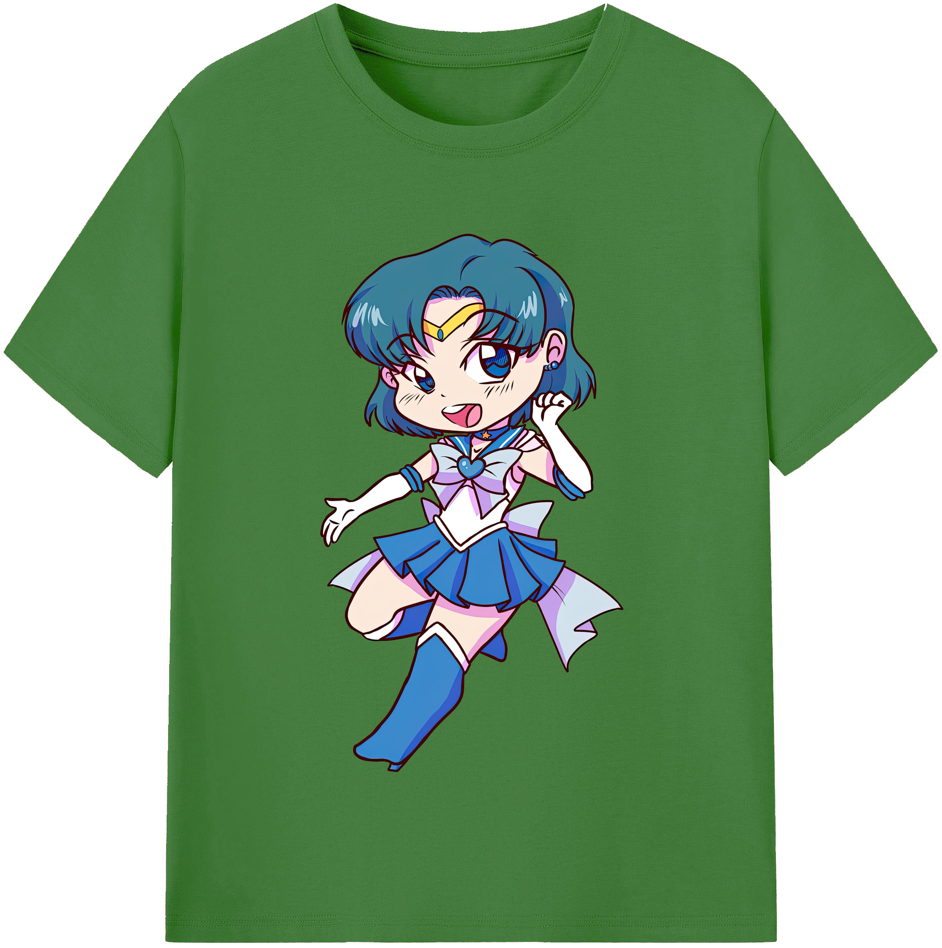 （画像用） 美少女戦士セーラームーン 水野 亜美 みずの あみ Sailor Moon Mizuno Ami レディースカジュアルプリントTシャツ（綿100％）